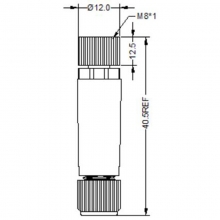 Assembly Connector, A Code - M8 3pins A code female straight plastic assembly connector, unshielded